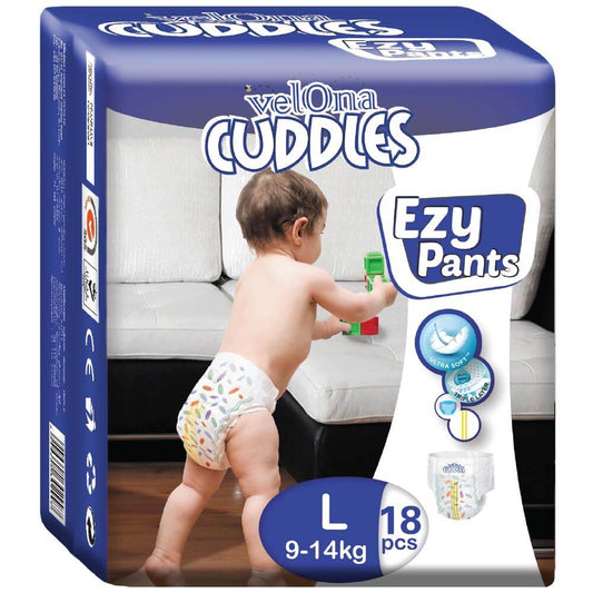 Velona Cuddles Ezy Pants Large - 18 Pcs / 54 Pcs | 9-14Kg | Unstoppable comfort for your little explorer’s biggest adventures - Fortune Store