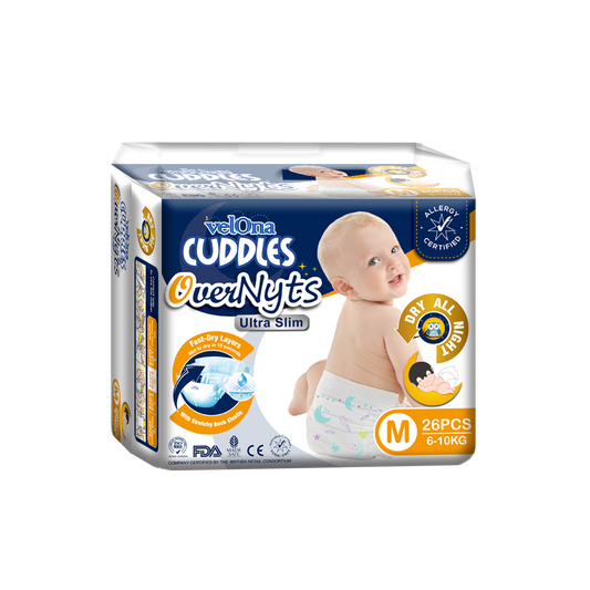 Velona Cuddles Looney Tunes OverNyts Diaper Medium 26 Pcs 6-10kg | Superior overnight dryness and playful comfort for a peaceful night’s sleep - Fortune Store