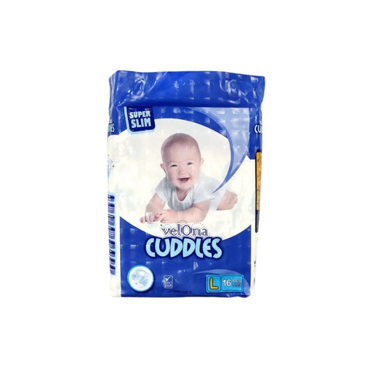 Velona Cuddles Super Slim Large Diaper 16 Pcs 9-14kg | Ultra-thin flexibility for your toddler’s biggest adventures. - Fortune Store