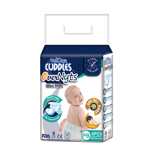 Velona Cuddles Looney Tunes Pre Born Diapers Below 2.5 kg, 4 Pack - Fortune Store