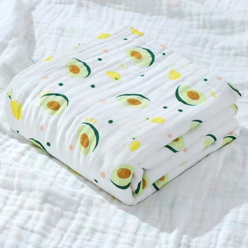 100% Cotton Baby 4-Layer Swaddle Muslin Blanket | 70cm x 90cm | Free Delivery - Fortune Store