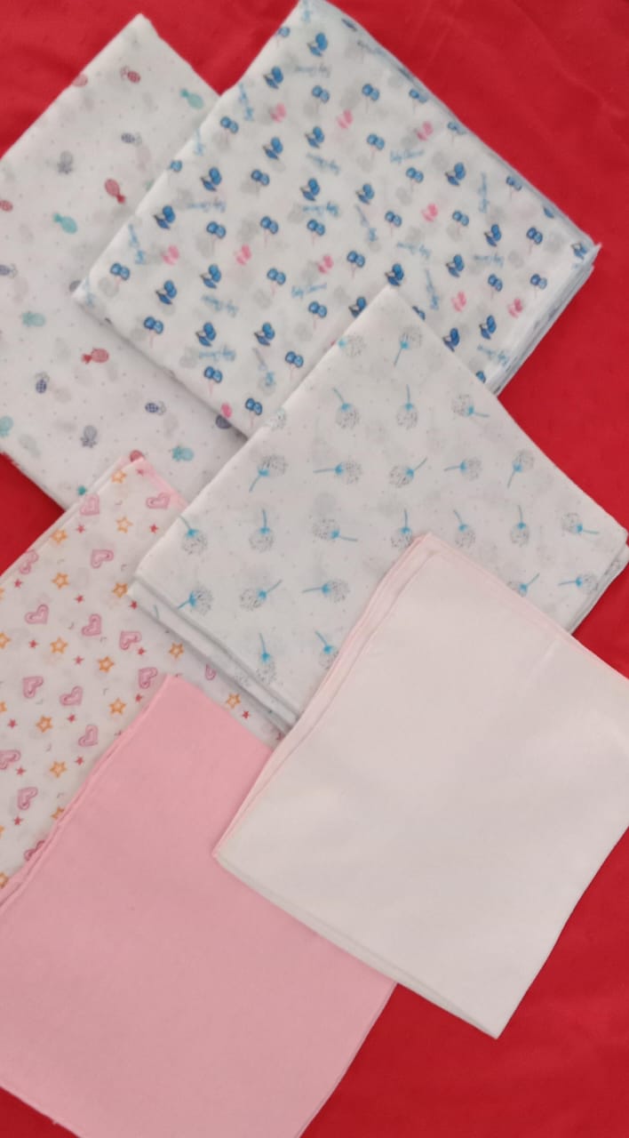 Baby Cotton Single & Double Nappy Pack 22x22 inch 6Pcs – Gentle Care for Your Little One