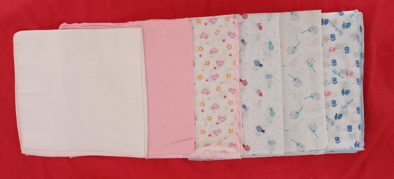 Baby Cotton Single & Double Nappy Pack 22x22 inch 6Pcs – Gentle Care for Your Little One