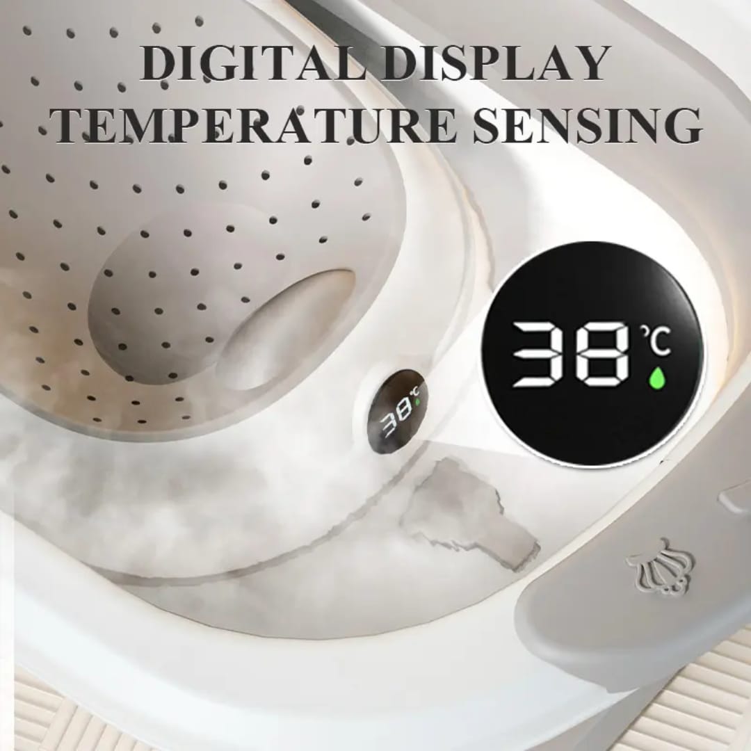 Foldable Baby Bath Tub with Temperature Display | Safe & Comfortable Baby Bathing - Fortune Store