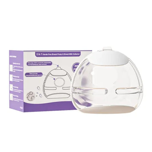 2-in-1 Hands-Free Breast Milk Collector with Manual Breast Pump 1 pcs | Convenient & Efficient Feeding Solution | Free Delivery