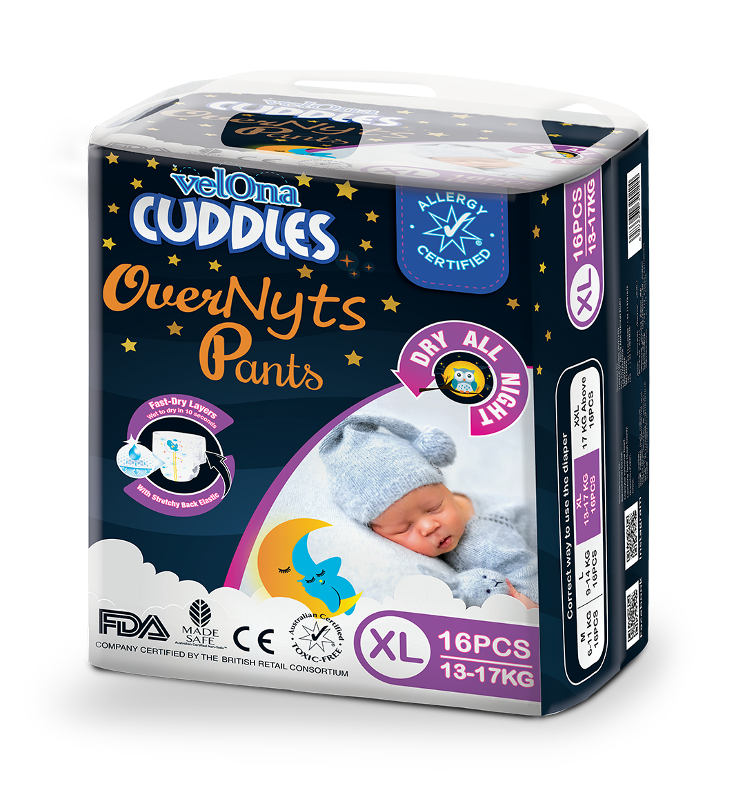 Velona Cuddles Looney Tunes OverNyts Pant XL 16 Pcs 13 - 17Kg | The Ultimate Nighttime Shield for Fun and Restful Sleep