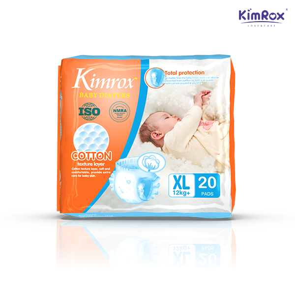 Kimrox Baby XL Diapers Over 12kg+ 20pcs / 60pcs / 80pcs | Gentle Care, Superior Protection | Free Delivery