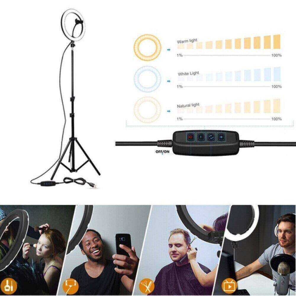 Selfie Ring Light with Tripod with 8 Feet Tripod/ Tiktok Light With 8 Feet Tripod / 26cm LED Light Ring with Tripod - Fortune Store