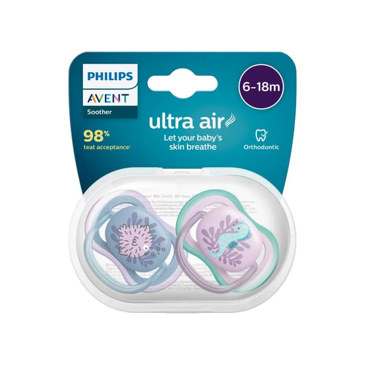 Philips Avent Ultra Air Pacifier 6-18 Months | Gentle Soothing and Skin Protection for Growing Babies
