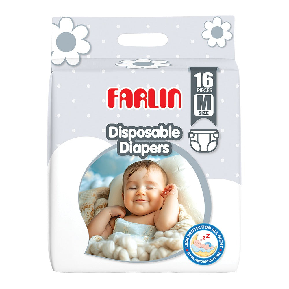 Farlin Baby Diapers Medium 16pcs | 32Pcs | 56Pcs | 80pcs | 88pcs (5-10kg) |Ultimate Comfort & Leak Protection | Free Delivery - Fortune Store