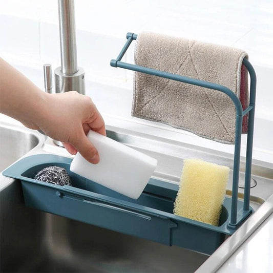 Kitchen Sink Shelf / Kitchen Basket shelf Holder / Kitchen Telescopic Sink Rack Holder / Bathroom Sink Holder with Drainer - Fortune Store