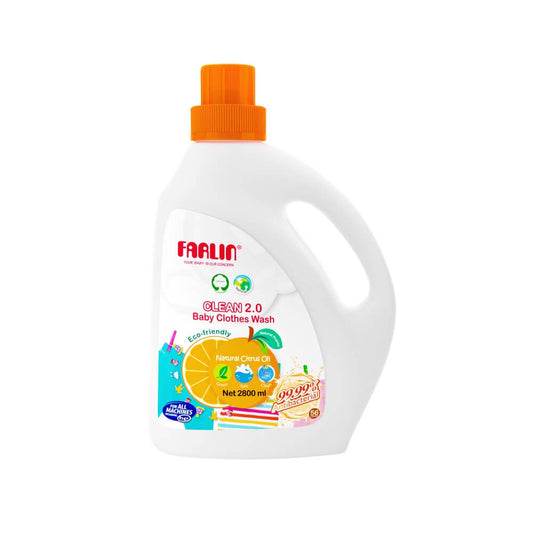 Farlin CLEAN 2.0 Antibacterial Baby Clothes Wash Citrus (2800ml) - Powerful & Safe Laundry Care - Fortune Store