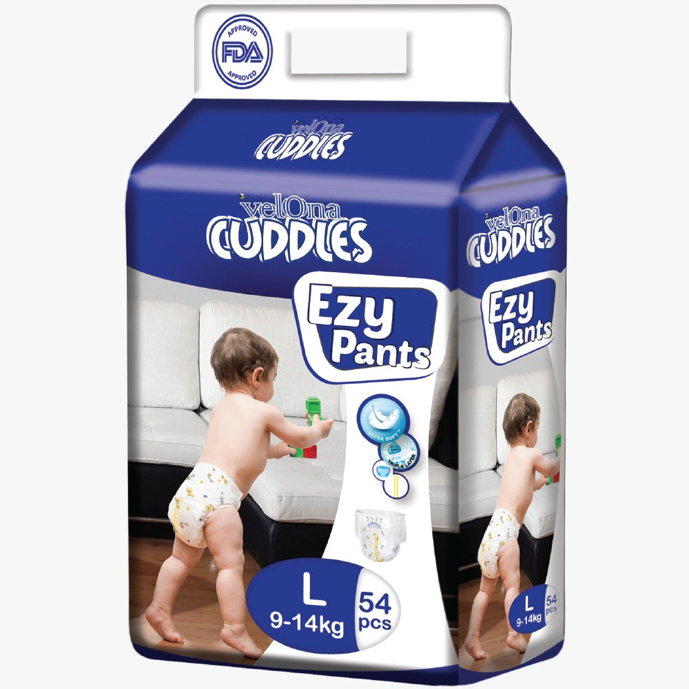 Velona Cuddles Ezy Pants Large - 18 Pcs / 54 Pcs | 9-14Kg | Unstoppable comfort for your little explorer’s biggest adventures - Fortune Store