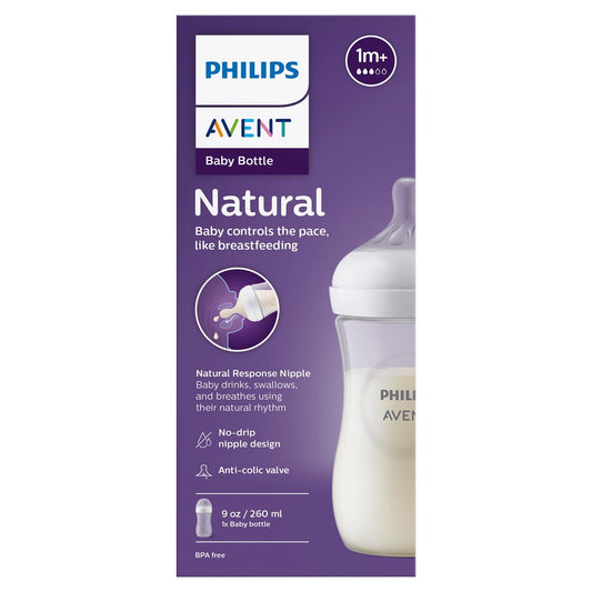PHILIPS AVENT Natural Response Baby Bottle 260ml 1m+ – Ideal for Growing Babies