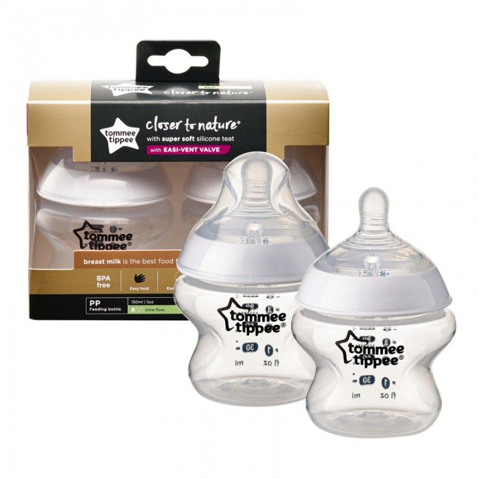 Tommee Tippee Closer to Nature PP Bottle 150ml Twin Pack 0m+