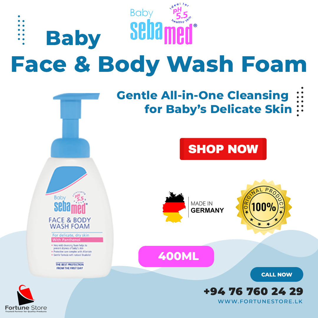 Sebamed Baby Face & Body Wash Foam 400ml - Gentle All-in-One Cleansing for Baby’s Delicate Skin - Fortune Store