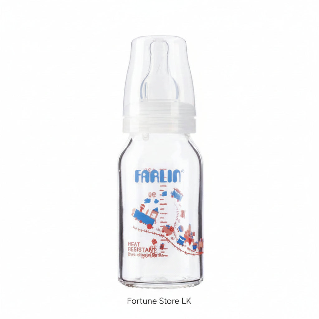 Farlin Heat Resistant Glass Feeder 120ml 0m+ | Premium Baby Feeding Bottle