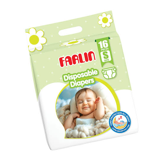 Farlin Baby Diapers Small 16Pcs | 36Pcs | 58Pcs | 80pcs (3-6kg) | Gentle Care & Leak-Proof Comfort for Newborns | Free Delivery