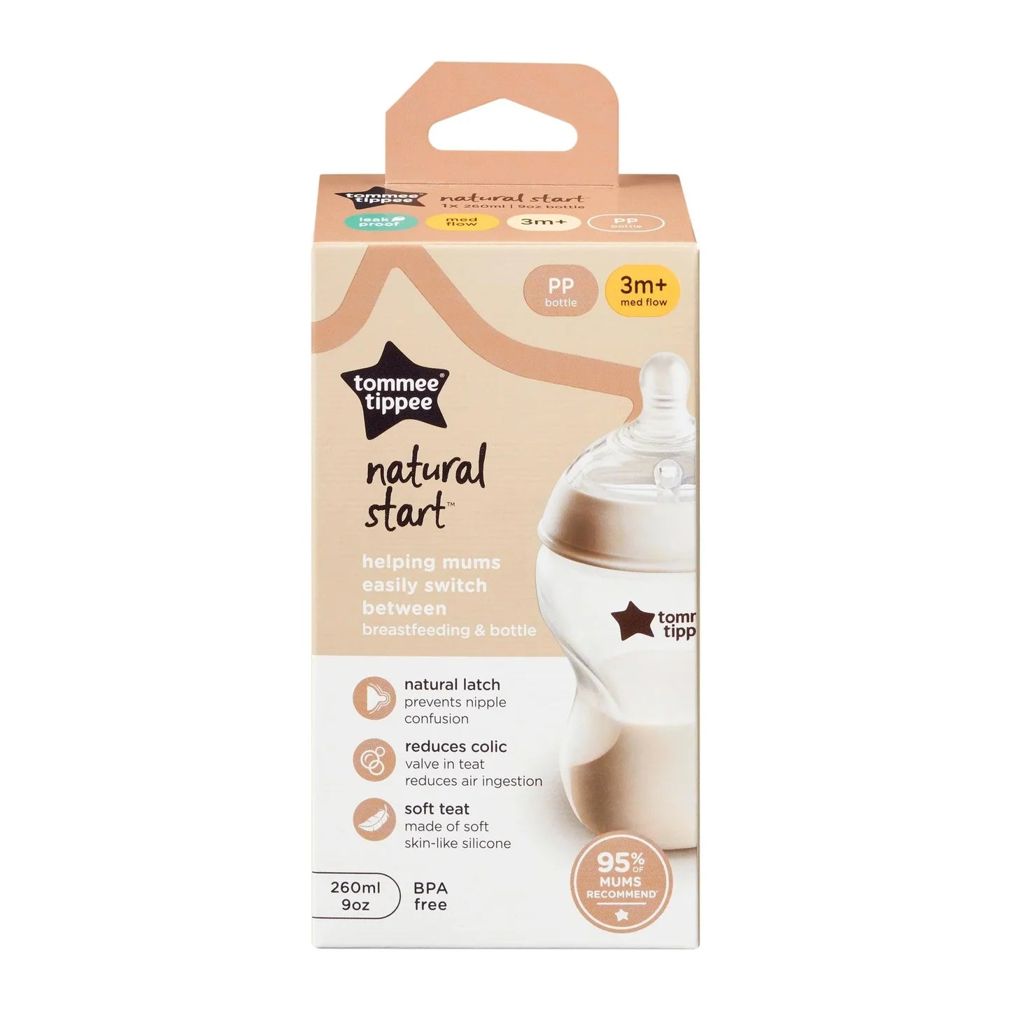 Tommee Tippee PP 260ml Baby Feeding Bottle 3m+ - Perfect for Growing Babies