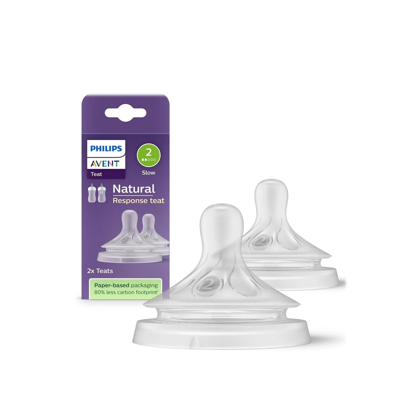 Philips Avent Natural Response Teat Twin Pack 0m+ - 9m+ | BPA-Free | Flow No 2–6 - Fortune Store
