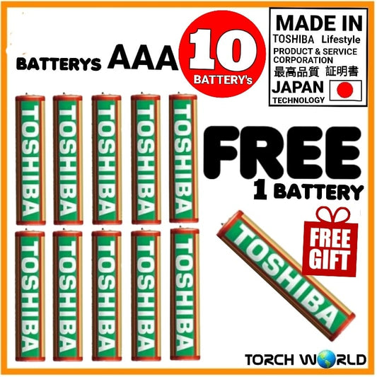 Battery Pack AAA 10Pc Toshiba Japanese Technology + FREE ONE BATTERY