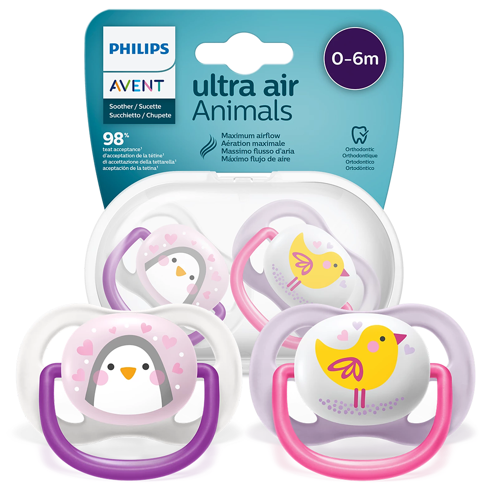 Philips Avent Ultra Air Soother 0-6 Months | Comfort and Skin-Friendly Soothing