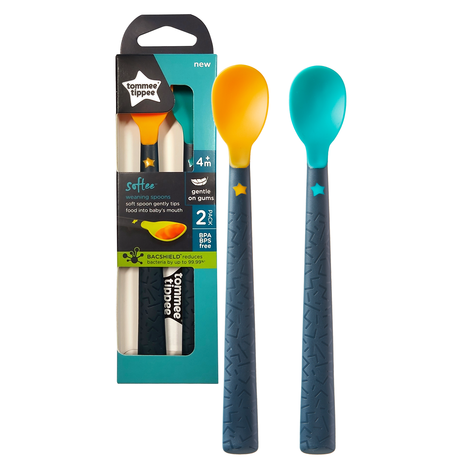 Tommee Tippee Softee Weaning Spoons 5Pcs | 2Pcs 4m+ – Gentle and Safe for Baby’s First Foods! - Fortune Store