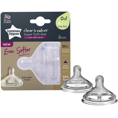 Tommee Tippee Closer to Nature Slow Flow Teat 2Pk: Gentle and Natural Feeding for Newborns - Fortune Store