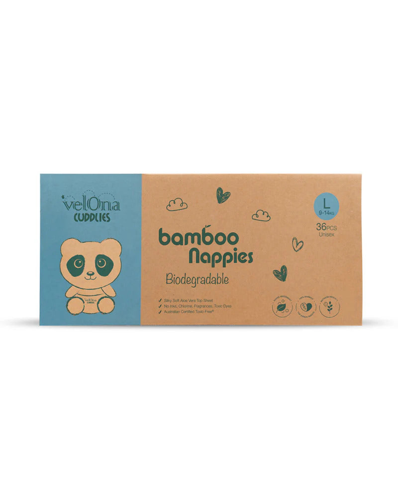 Velona Cuddles Biodegradable Bamboo Diaper Large 36pcs | Soft, Breathable & Eco-Friendly Baby Diapers