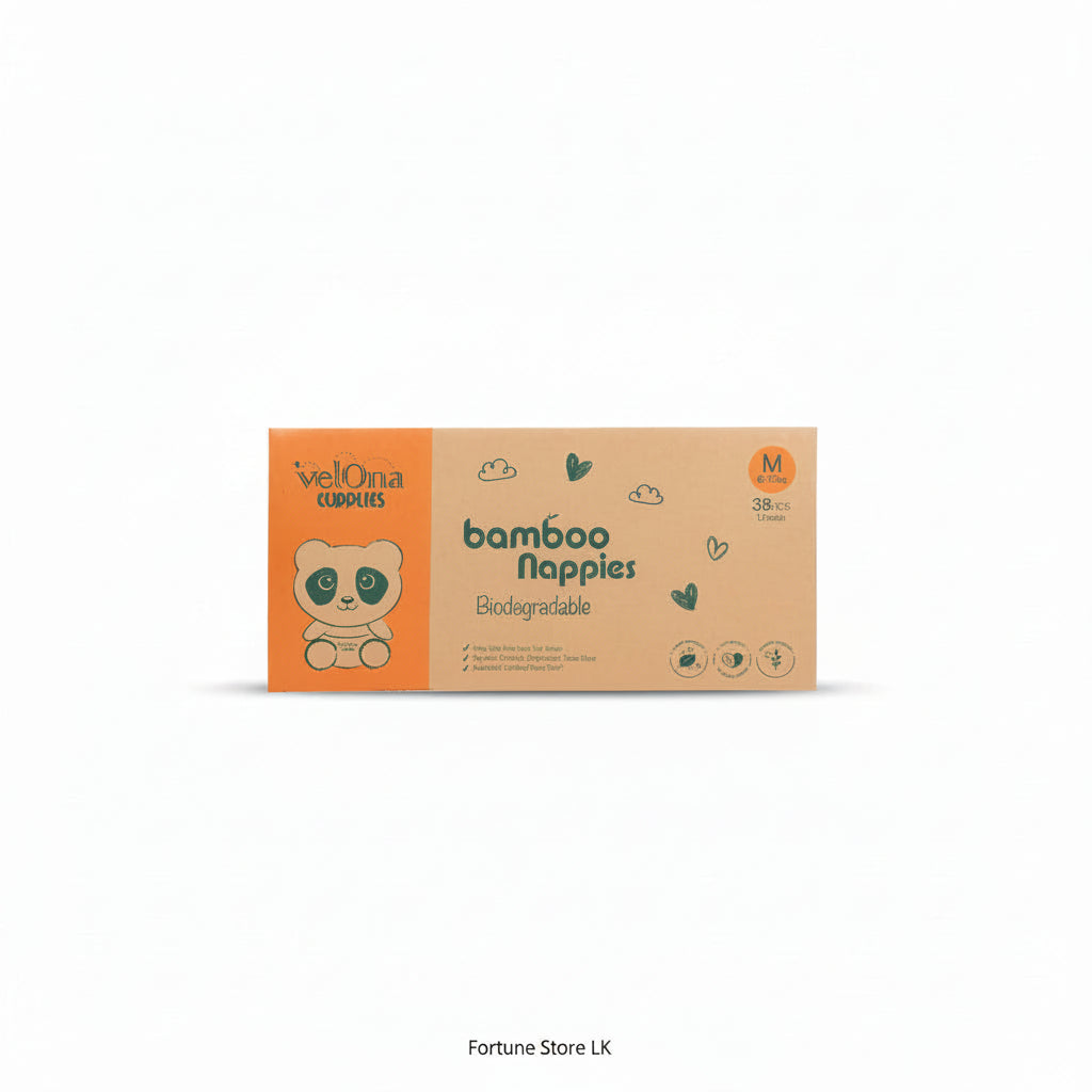 Velona Cuddles Biodegradable Bamboo Diaper Medium 38pcs - Soft & Eco-Friendly Baby Diapers
