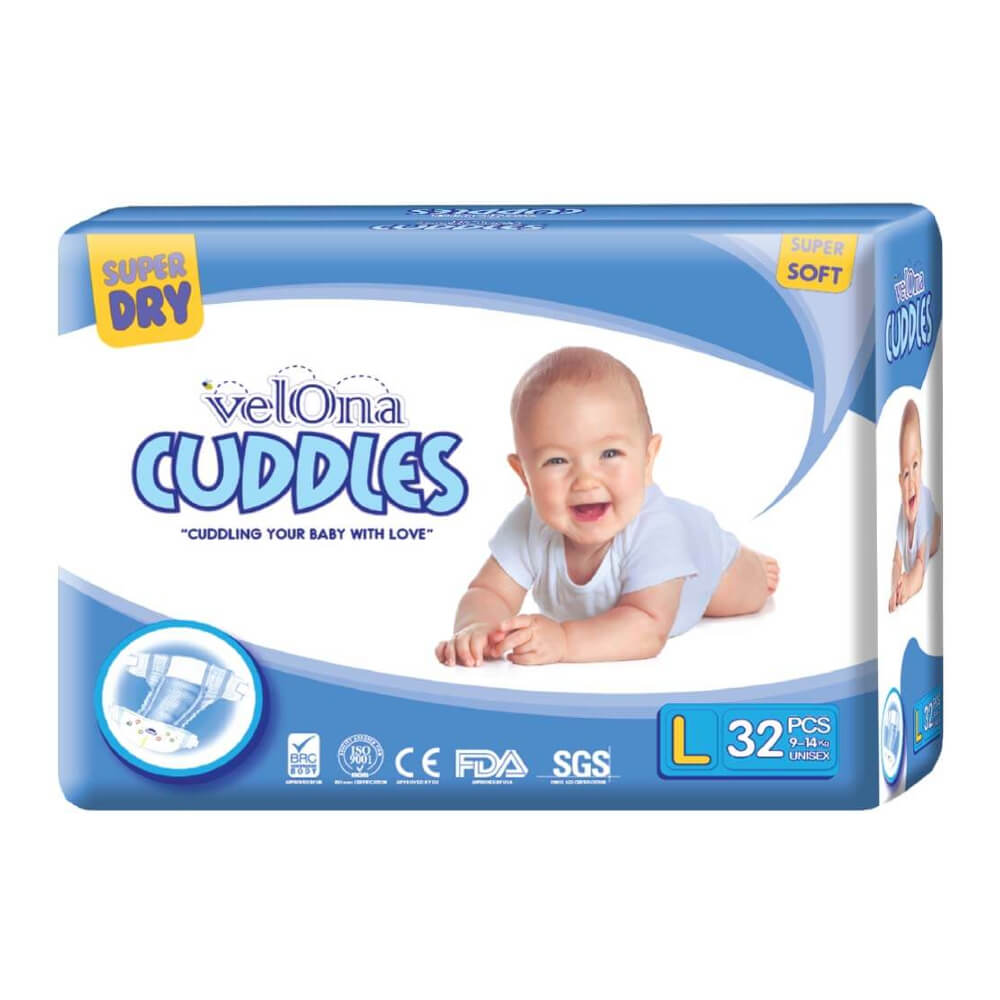 Velona Cuddles Large Classic Diaper 32 Pcs | 9-14kg - Fortune Store