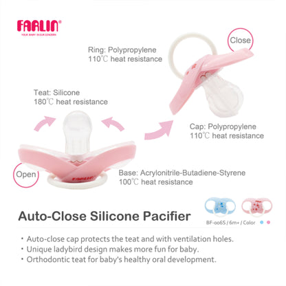 Farlin Auto-Close Pacifier 6M+ | Hygiene Drop-Proof Soother with Automatic Closing Shield - Fortune Store